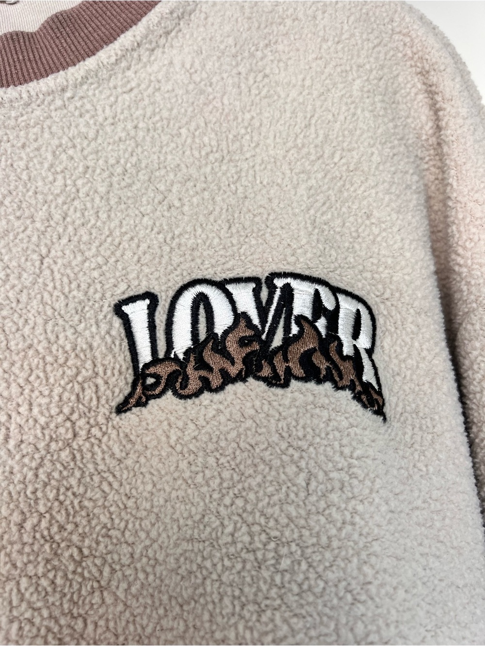 Aelfric Eden Oversized Flames Crewneck Sweatshirt Brown Size L/XL - Picture 3 of 7